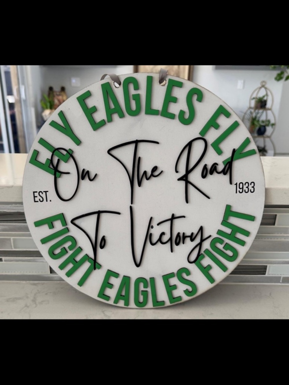 Philadelphia Eagles "Fly Eagles Fly" Fight Song 14¾" Round Wood Wall Sign | NFL